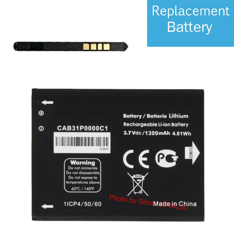

1300mAh 3.7V Li-ion Battery for Alcatel one touch Fire 4012 4012A 4012X CAB31P0000C1 CAB31P0000C2 Batterie Batterij Bateria