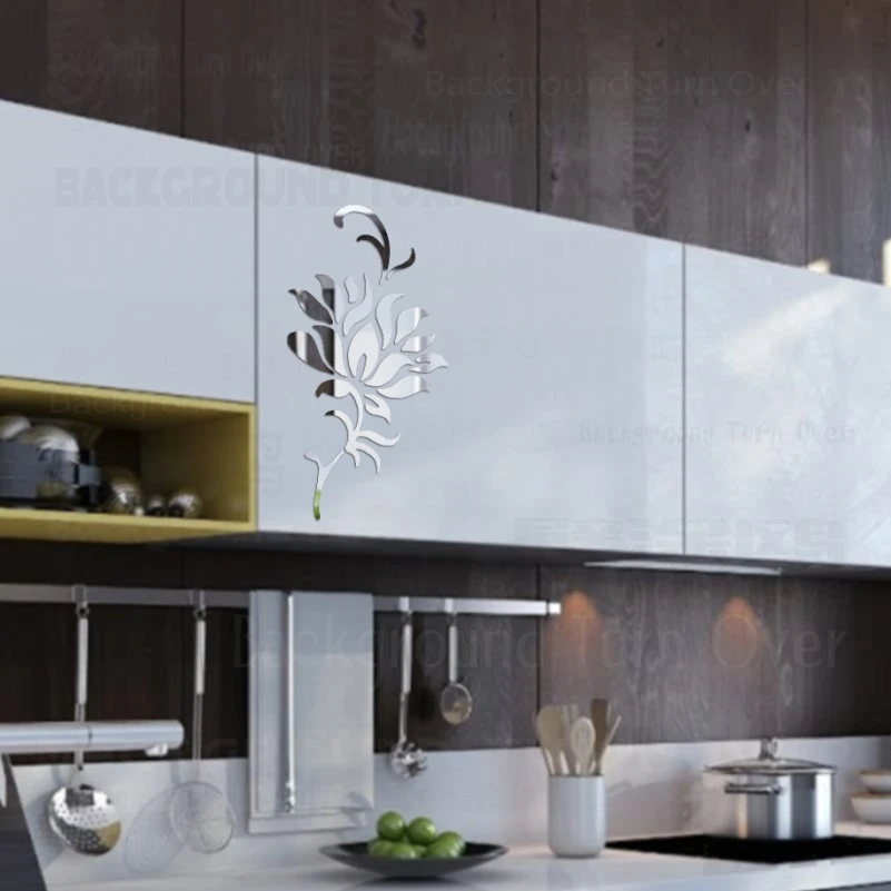 Зеркальные наклейки для украшения комнаты ванной 3D Настенный декор всего тела