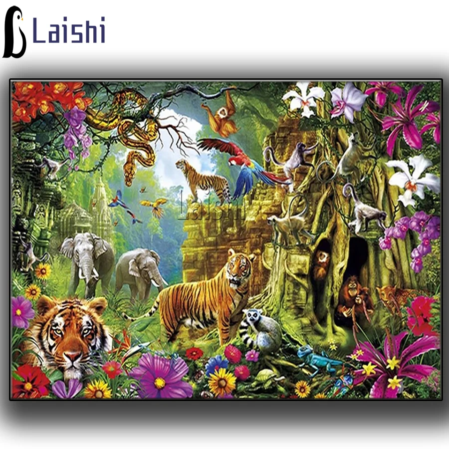 

full drill diamond painting specials 5D Animal World Tiger Elephant Diamond Embroidery Mosaic Painting DIY Gift Home Decor