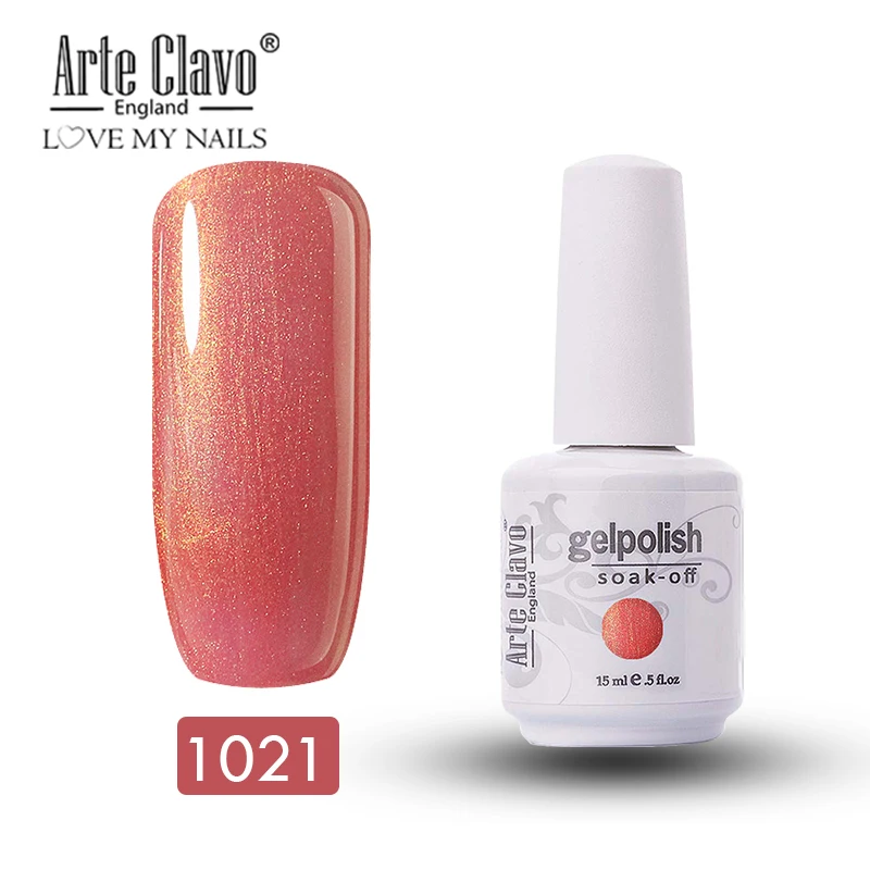 1021 Arte Clavo 15ml New Color Gel Nail Polish UV Glitter Nail Gellak Matt Top Base Soak Off Nail Art Design Lacquer Nail Gel Varnish - Цвет: 1021