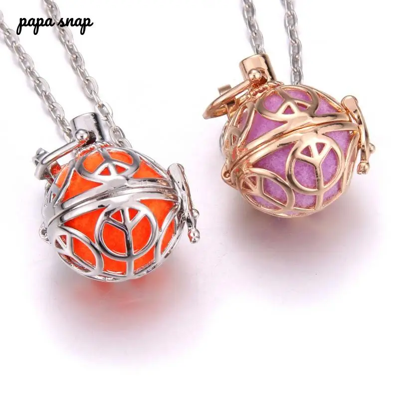 

New Aromatherapy Jewelry Peace sign Perfume Diffuser necklace charm Aroma Essential Oils Diffuser Pendant Necklace women men