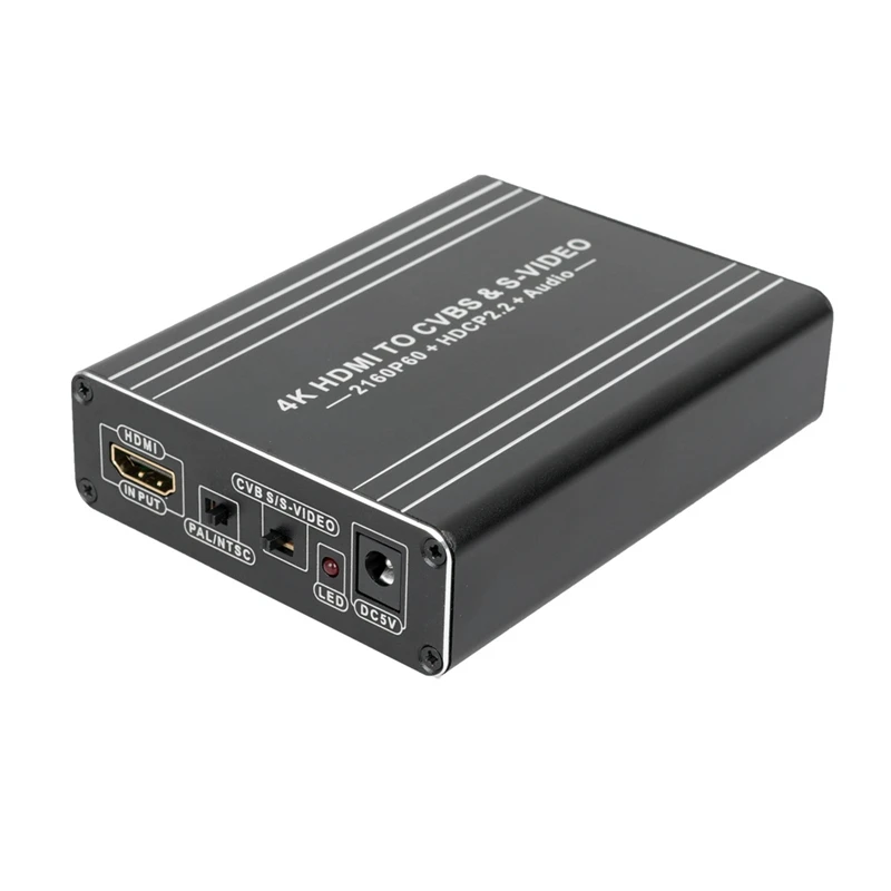 

HDMI to AV S-VIDEO CVBS Converters 4K@60Hz HDMI2.0B HDCP2.2 Compatible NTSC and PAL TV Formats US Plug