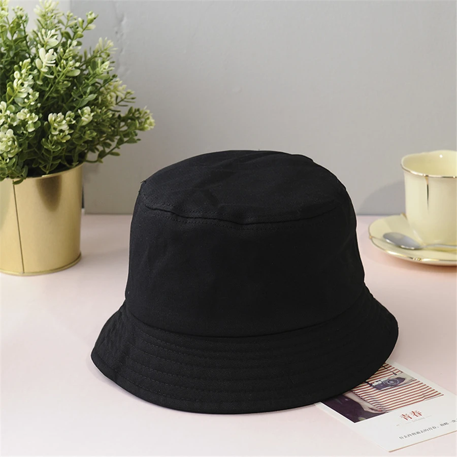 

New Unisex Cotton Bucket Hats Women Summer Sunscreen Panama Hat Men Pure Color Sunbonnet Fedoras Outdoor Fisherman Hat Beach Cap
