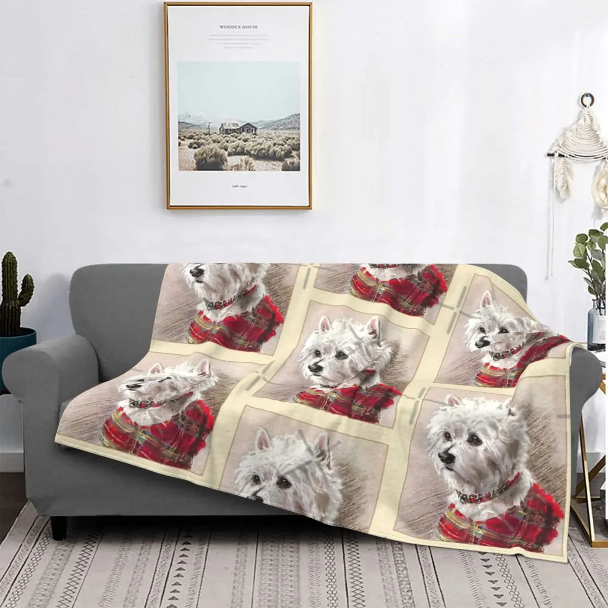 

Шотландское одеяло для собак Highland Westie, покрывало для кровати, Клетчатое одеяло, муслиновое одеяло, покрывало 220X240