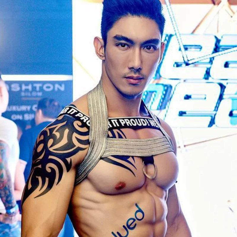 Сексуальный мужской нагрудный ремень для ночного клуба бара танца на шесте