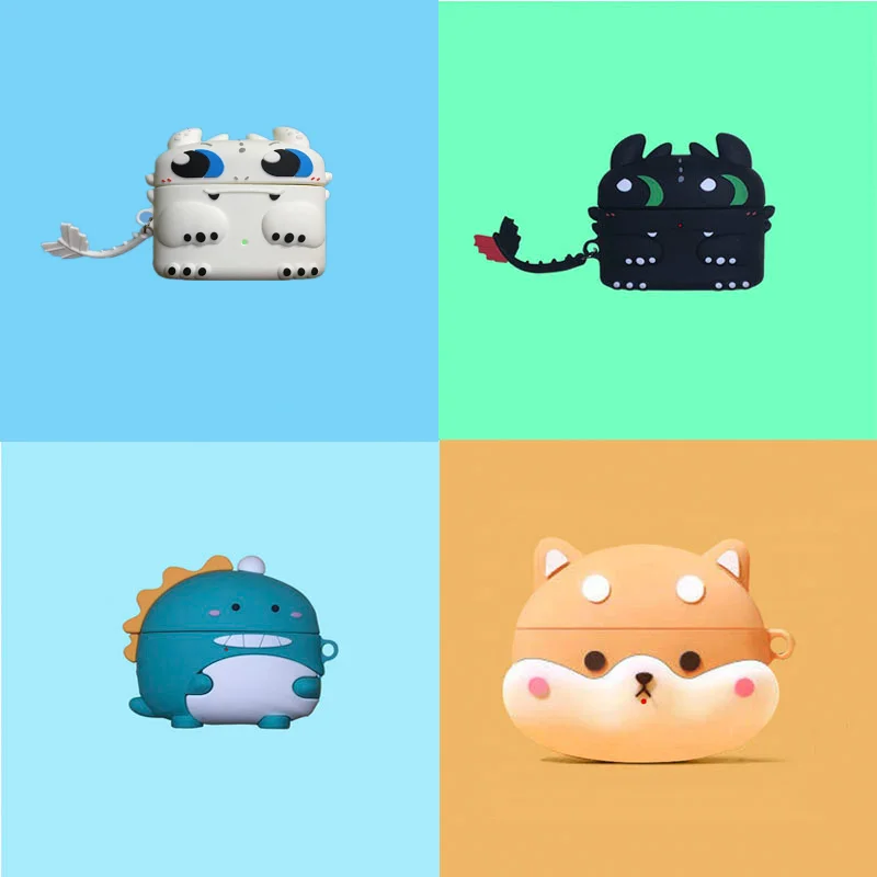 

3D Dinosaur Dog pattern Soft Protective Cover Durable Shell Anti-fall Earphone Case for xiaomi FlipBuds Pro Earphone Anti-drop