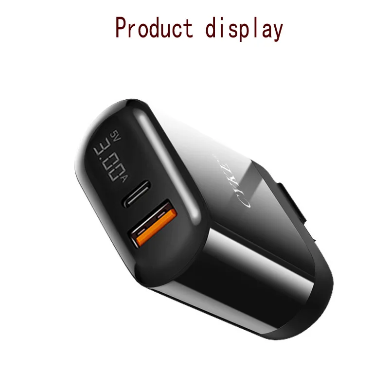 CYKE двойной USB интерфейс QC3.0 Быстрая зарядка PD18W Быстрая зарядка складное Цифровое зарядное устройство портативное универсальное зарядное устройство