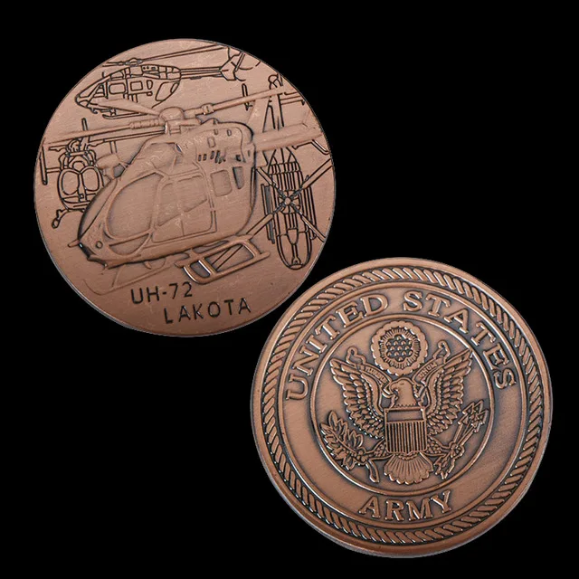 

Соединенные Штаты вооруженных UH-72 Лакота вызов в стиле милитари с латунным покрытием пользовательские монета для Сувенир Коллекционные мо...