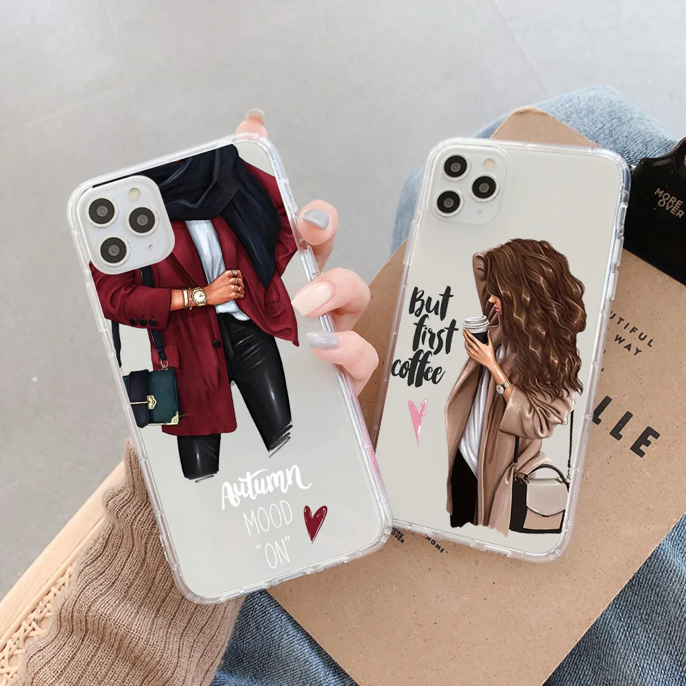 

Transparent Case for Iphone 11 12 13 Pro Max X XR XS Max 7 8 Plus Bumper Fundas Luxury Silicone Fashion Girl High Heel Cover