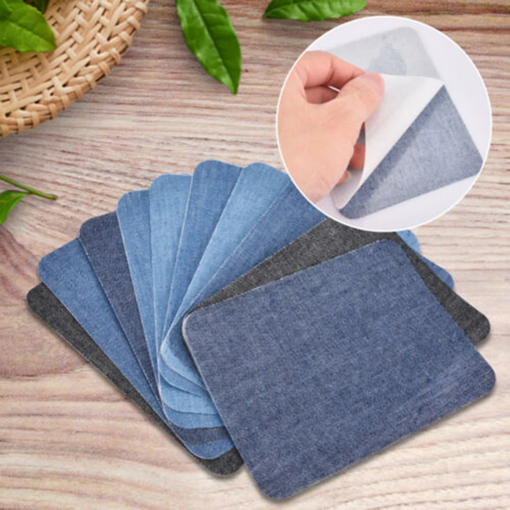 

10Pcs 5 Colors 12.5*9.5CM Jeans Patches Denim Clothes Repair Decorative Stickers Iron On Repair Patches 2pcs Each Color