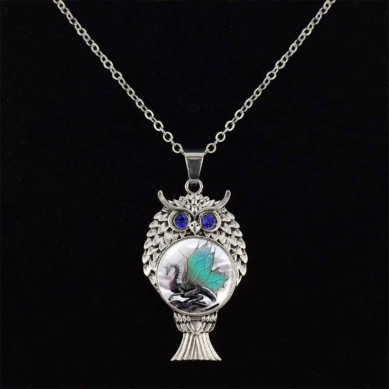 Сова искусственный дизайн синие кристаллы глаза в стиле бохо Длинные