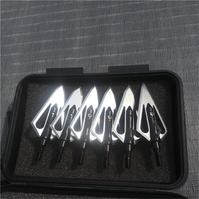 6 шт. стрельба из лука 4 брода наконечники 100 зерна стрел для охоты с коробкой