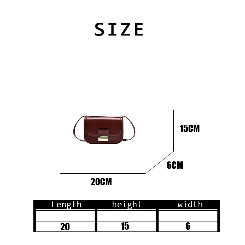 

Women Small Square Flap Bag 2020 Ladies Autumn Winter Vintage Fashion Hardware Lock Luxury PU Leather Underarm Shoulder Bag
