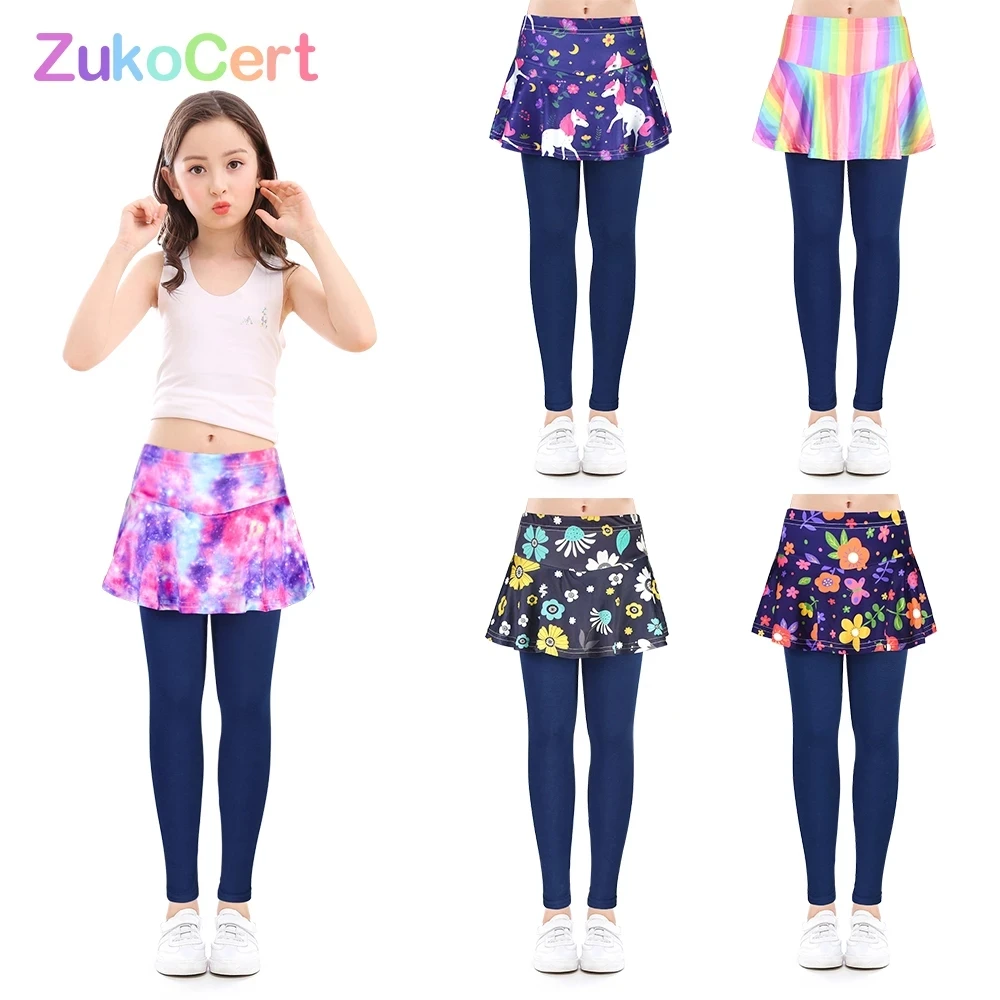 Леггинсы для девочек эластичные брюки карандаш с цветочным принтом танцев|Брюки|