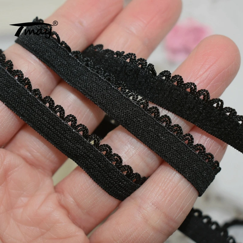 Черные эластичные ленты #1711 тонкие и гладкие резинки для брюк нижнее белье