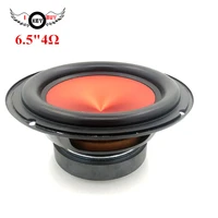 6 5 inch car audio bass woofer thick rubber ring round red v shaped pei cone 4 ohm for car modified speaker box