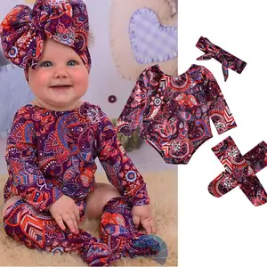 Боди с цветочным принтом для девочек, 3 шт.