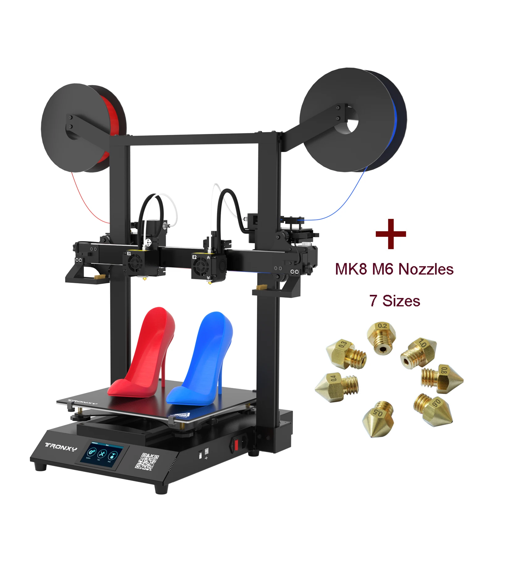 

Tronxy GEMINI S dual color 2 color 2 Head Dual Extruder IDEX 3D Printer Independent Large FDM 3D Printing Machine