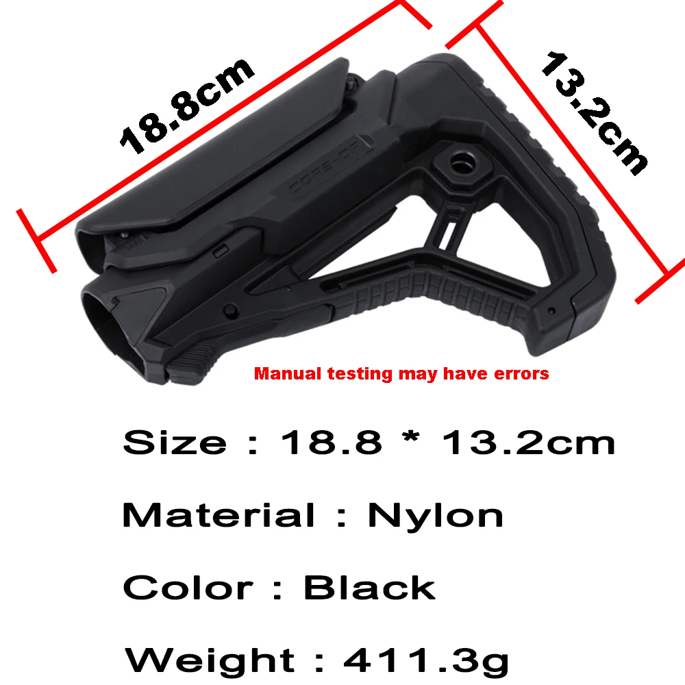 

Tactical Nylon Adjustable Extended Stock for Air Guns CS Sport Paintball Airsoft BD556 Gel Blaster Receiver Gearbox