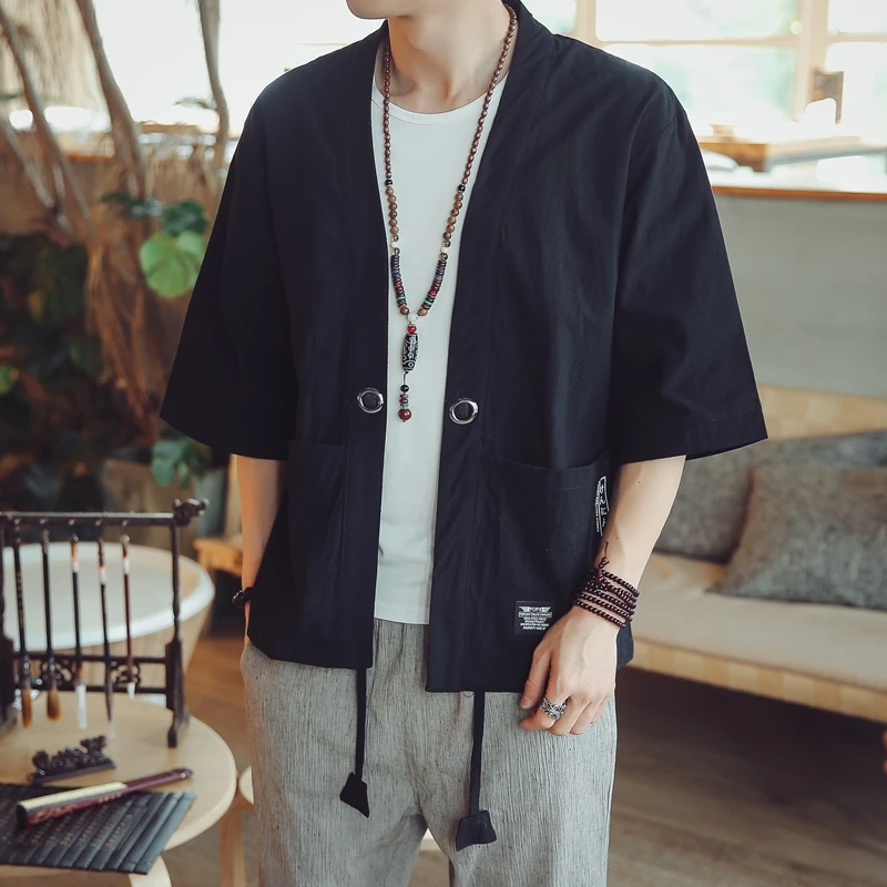 Кимоно в японском стиле Samurai Crane Haori кардиган для мужчин и женщин с китайским