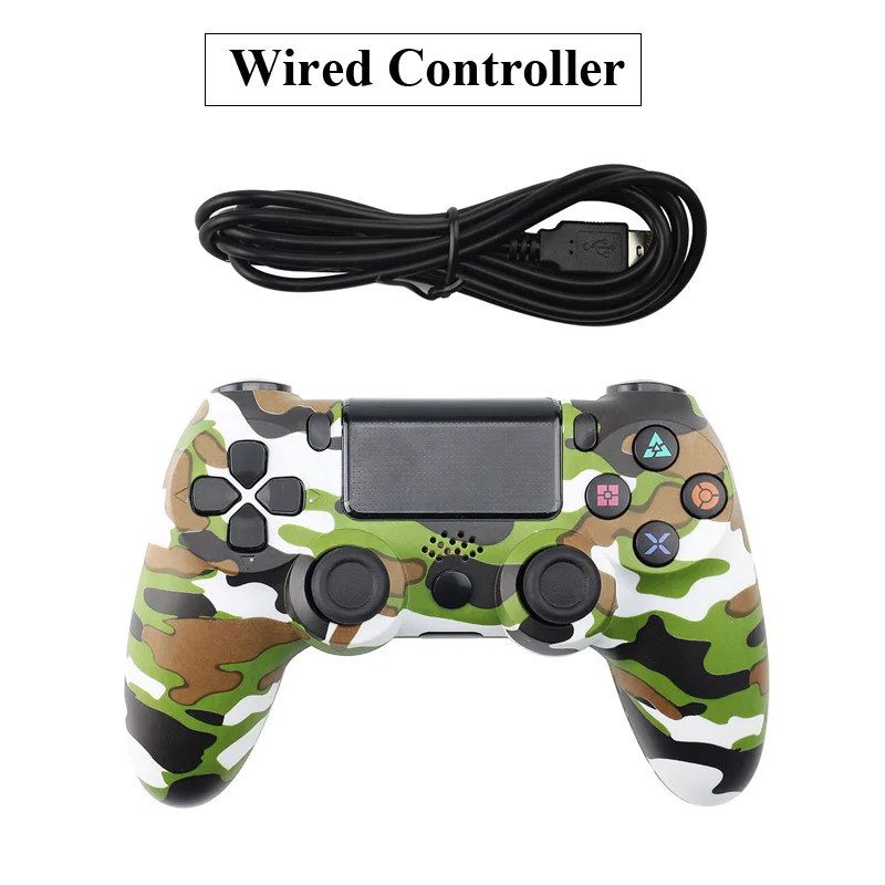 Green with wired Беспроводной пульт управления Bluetooth для sony PS4 Геймпад игровые устройства с джойстиком для PS3 консоль для Win 7/8/X - Цвет: Green with wired