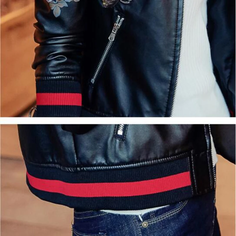 Короткий жакет женский 2019 Новый Весна и осень искусственная кожа куртка с