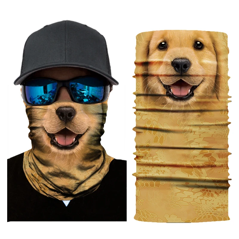 Women Men 3D Animal Tiger Printed Multi Functional Quick Dry Sunshade Sweatband Hairband Head Scarf Protective Mouth Cover | Спорт и
