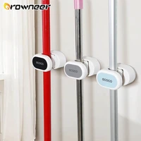 wall mounted mop holder bathroom self adhesive broom hanger strong hooks racks kitchen organizer storage bathroom accessories
