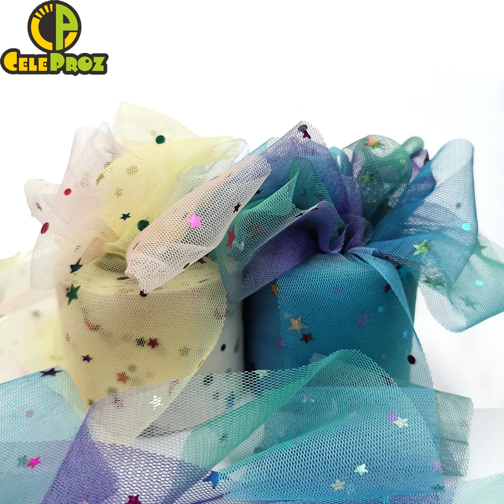 Радужная Тюль 6 см Радужный цвет звезда луна тюль сетка сделай сам повязка на