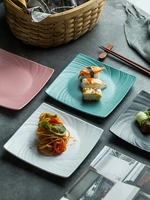 nordic ceramic square sushi plate dessert cake snack pastry western food pasta steak salmon sashimi grilled chicken wings