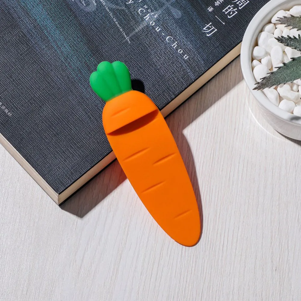 

2Pcs Silica Cartoon Markers Carrot Bookmarks Study Supplies (As Shown)