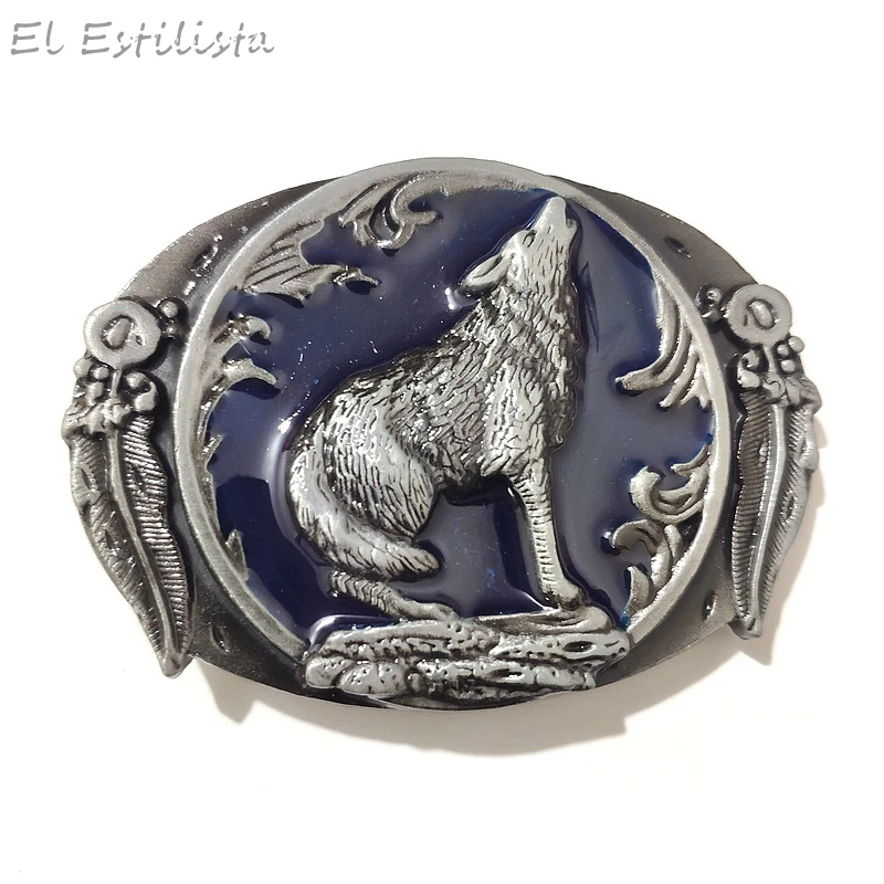 Эксклюзивная модная металлическая пряжка для ремня с изображением лесного волка