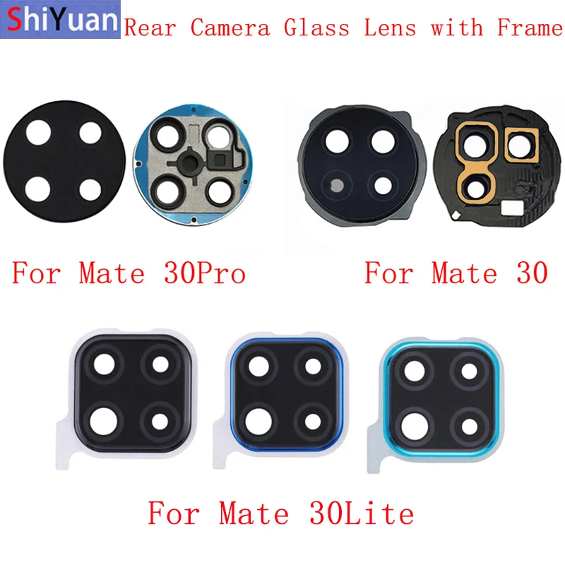 

Rear Back Camera Lens Glass with Metal Frame Holder For Huawei Mate 30 Mate 30 Pro 30 Lite Replacement Repair Spare Parts