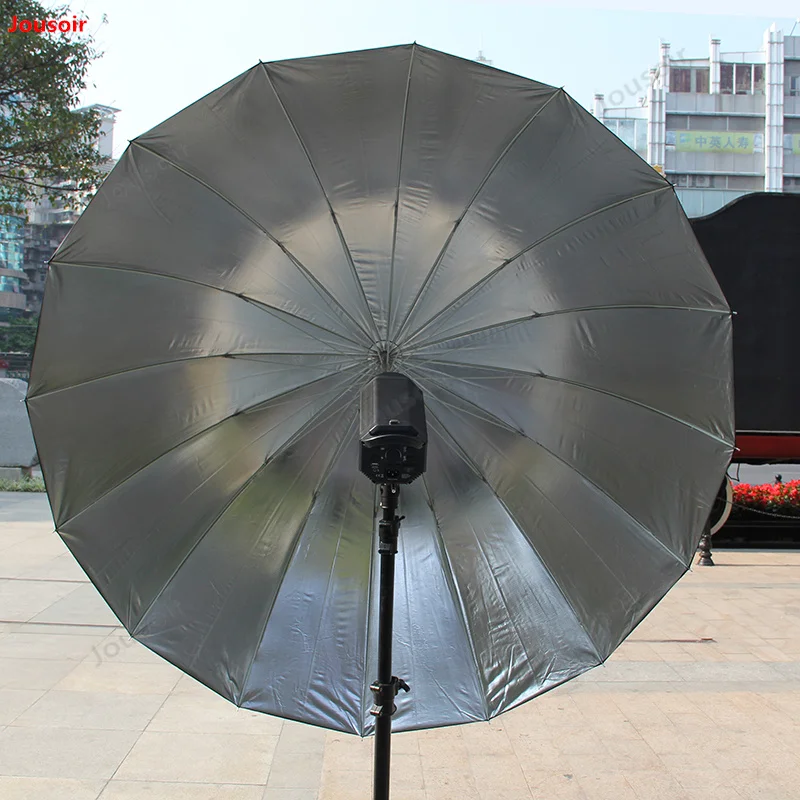 165CM deep mouth reflective umbrella Black silver reflection soft light photography parabolic umbrella 16 fiber ribs CD05 T03