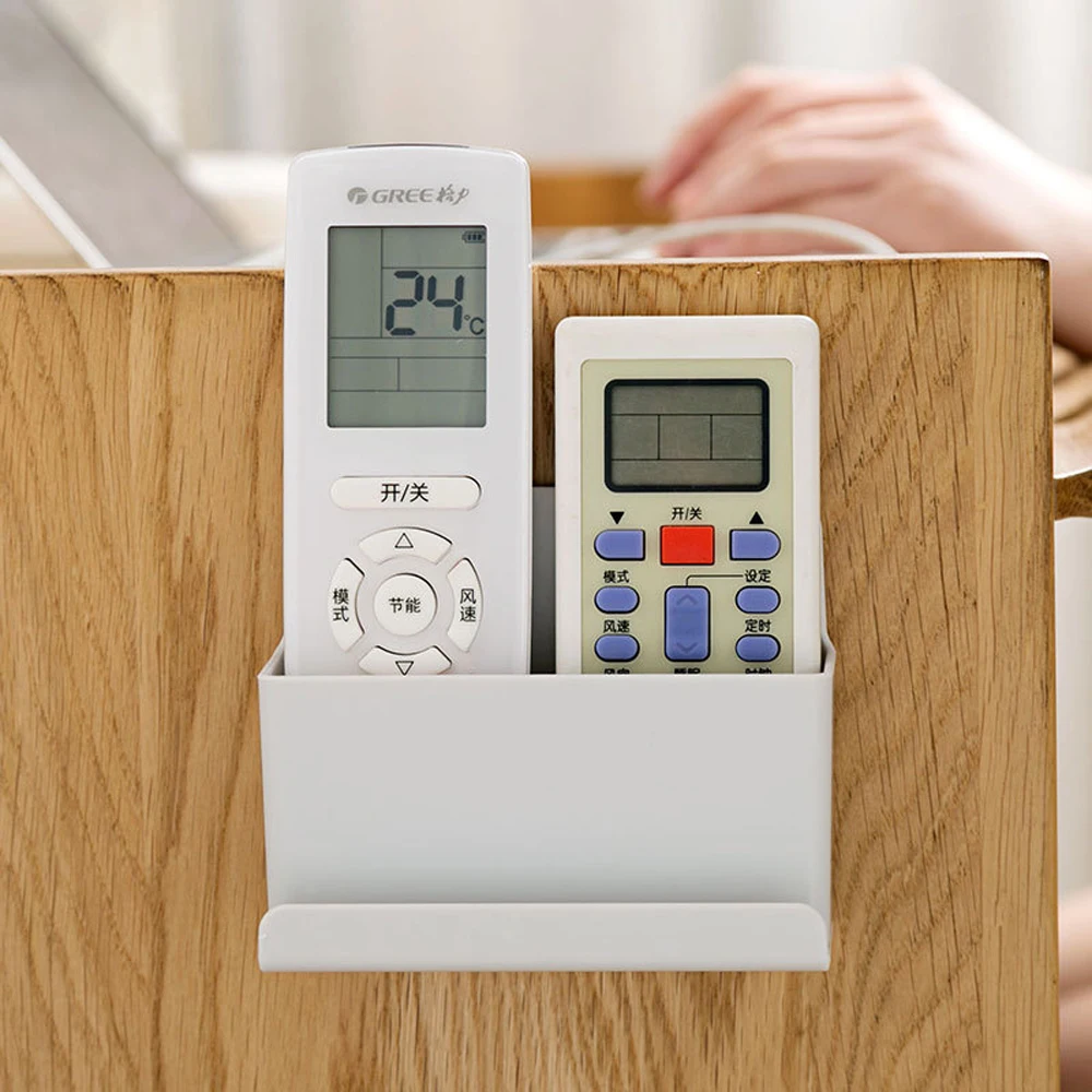 

Wall Mounted Organizer Storage Box Remote Control Air Conditioner Stand Holder Hotel Office Home Storage Organization