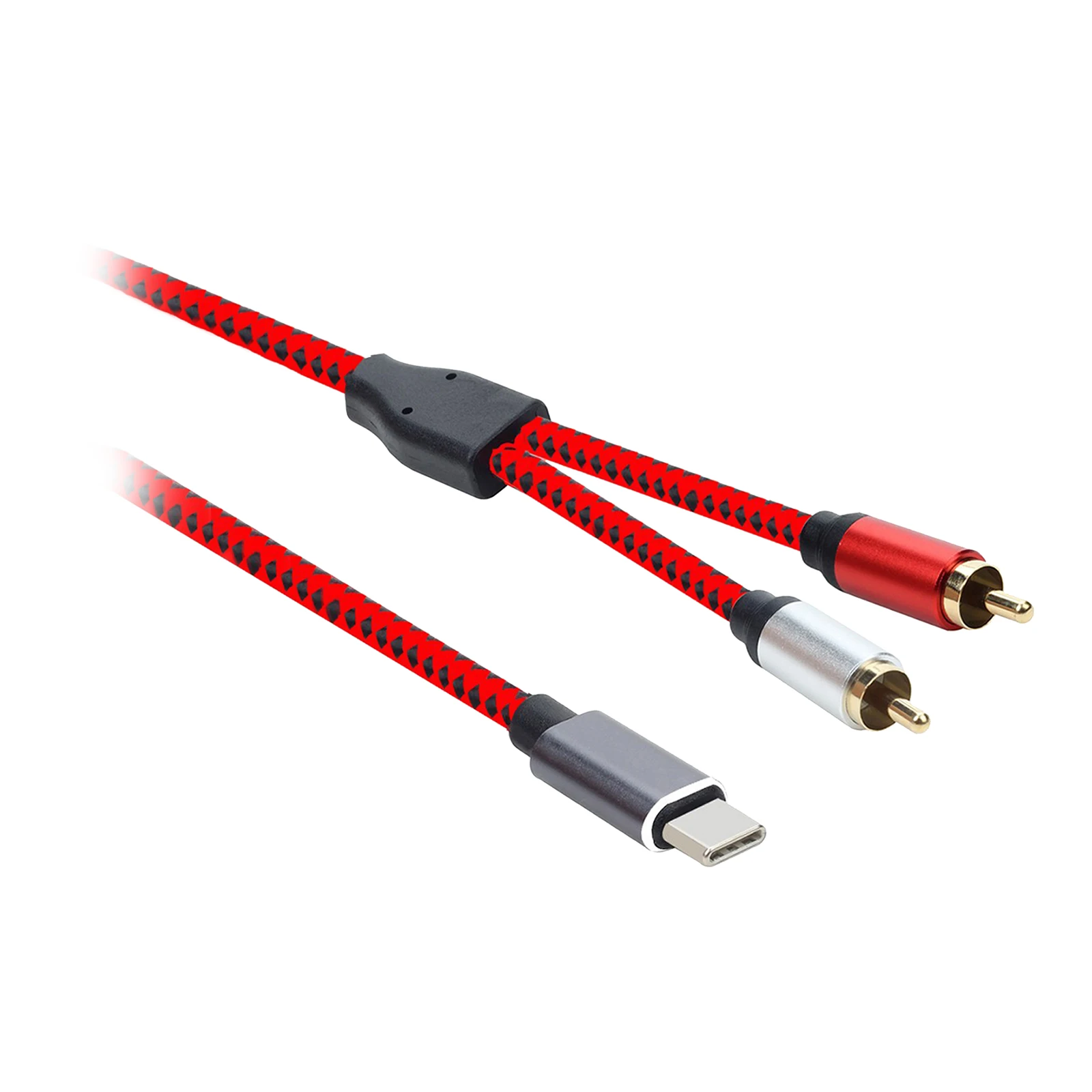 

Кабель с разъемами USB типа C и 2 RCA, аудиокабель с разъемами типа C и RCA