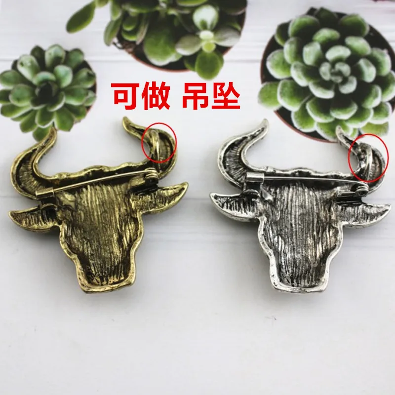 2021 новая брошь в европейском и американском ретро стиле с головой быка по