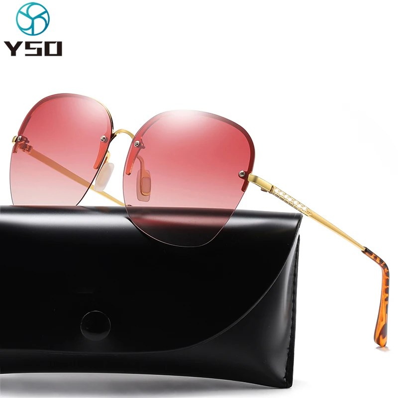 Модные женские солнцезащитные очки YSO 2020 оверсайз красные линзы поляризованные с