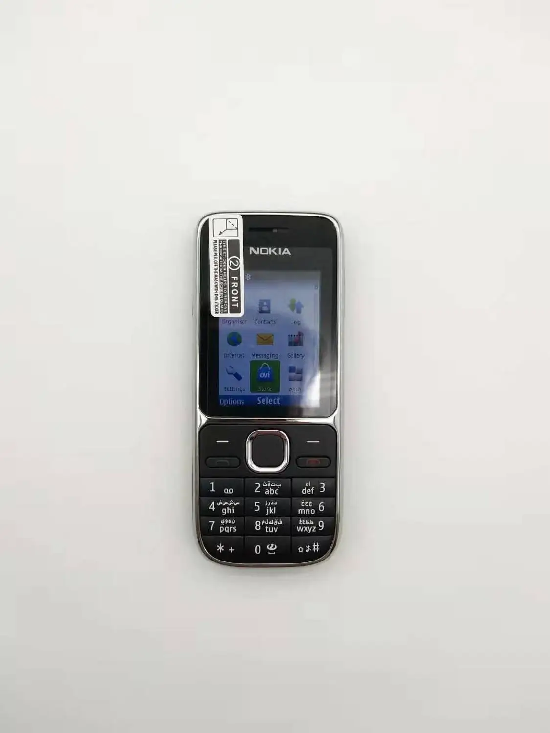 Nokia C2-01 разблокированный мобильный телефон C2 2," 3.2MP Bluetooth русский и Иврит Клавиатура Восстановленный GSM/WCDMA 3g телефон - Цвет: Черный