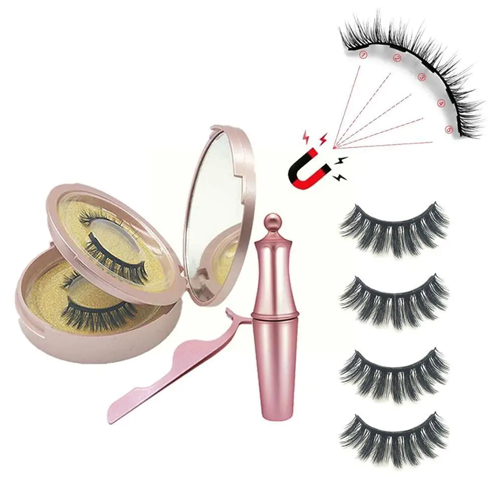 

Two Pairs Of Magnetic Eyelashes Magnetic Liquid Eyeliner Pairs Layer Magnetic Eyelashes False Two Set Of Double M5K6