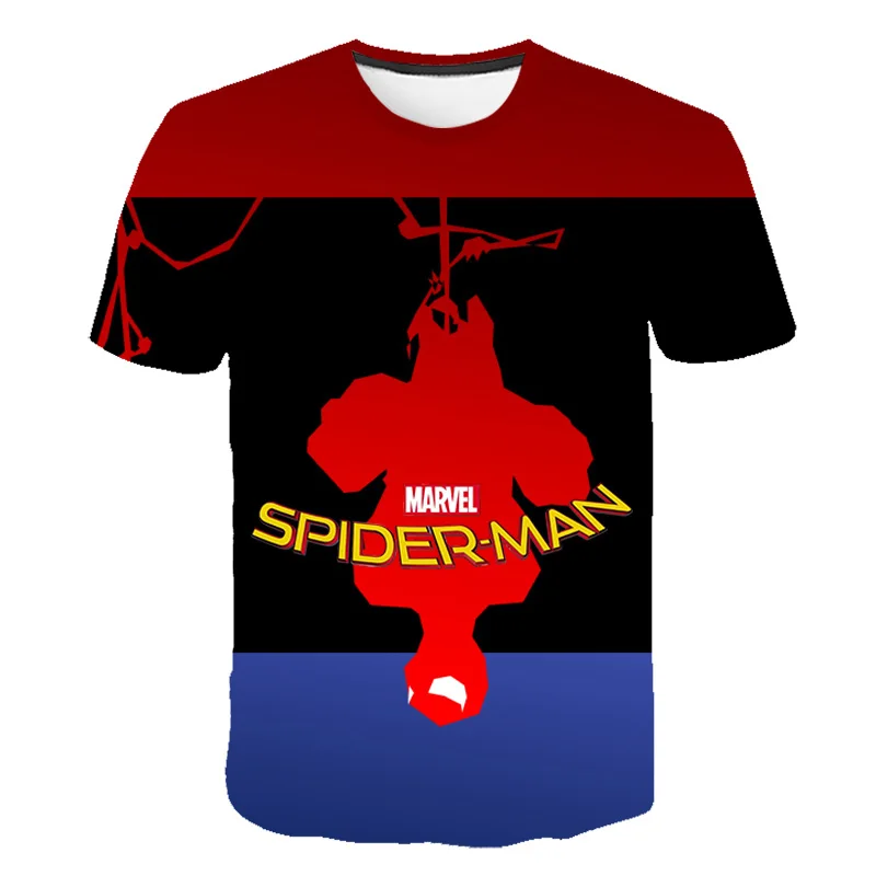 Детская крутая футболка с короткими рукавами 3D-принтом Человек-паук для
