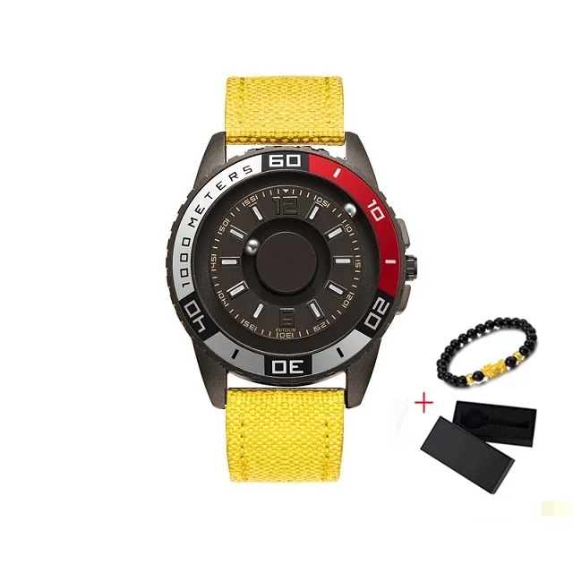 Gray Yellow Nylon Eutour Новые магнитные часы мужские Роскошные Силиконовые часы ремешок дизайнерские магнитные часы мужские повседневные кварцевые мужские s наручные часы дропшиппинг - Цвет: Gray Yellow Nylon