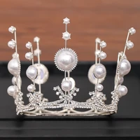 silver color crown bride crown bridesmaid head wear hair accessories hair decoration wedding accessories pearl rhinestones