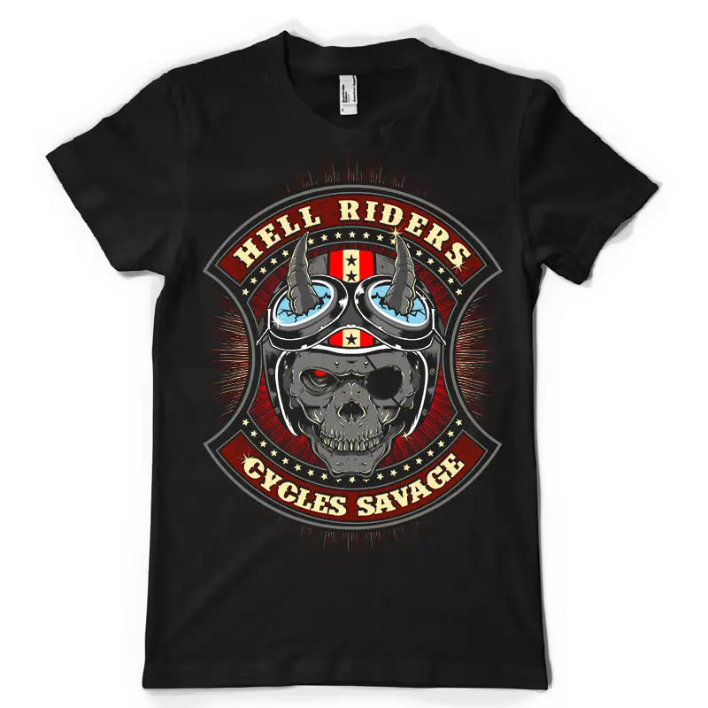 Футболка с надписью hell Rider 2 cycle Savage biker gang mashup футболка dtg 100% хлопок короткими