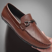 men loafers genuine leather retro gentleman shoes high quality casual driving flats handmade italian designer luxury footwear