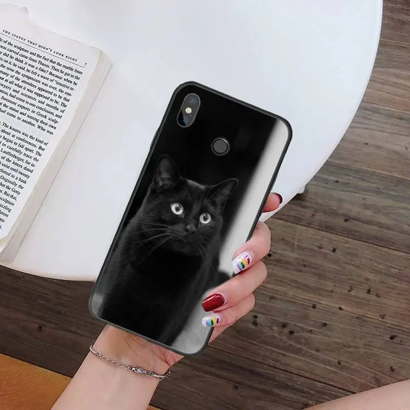 

Black Cat Staring Eye PET CUTE Phone Case For Xiaomi Redmi 7 9t 9se k20 mi8 max3 lite 9 note 8 9s 10 pro Soft Shell Cover Funda