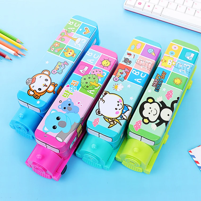 Case With Pencil Sharpener Cartoon Toy Pencil Box For Student Kids Stationery Boxes
