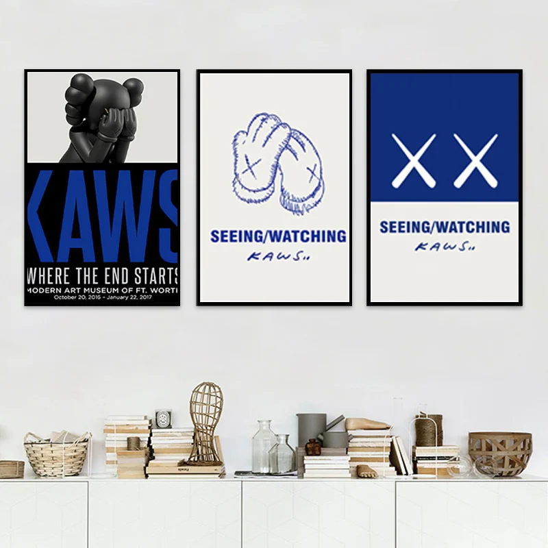 

Blue Creative Trend Decoration Mural Modern Minimalist Poster Canvas Paintings and Living Room Wall Art Prints for Home Decor