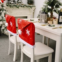 1pc christmas dinner chair back covers table party decor new year party supplies christmas chair covers santa claus hat