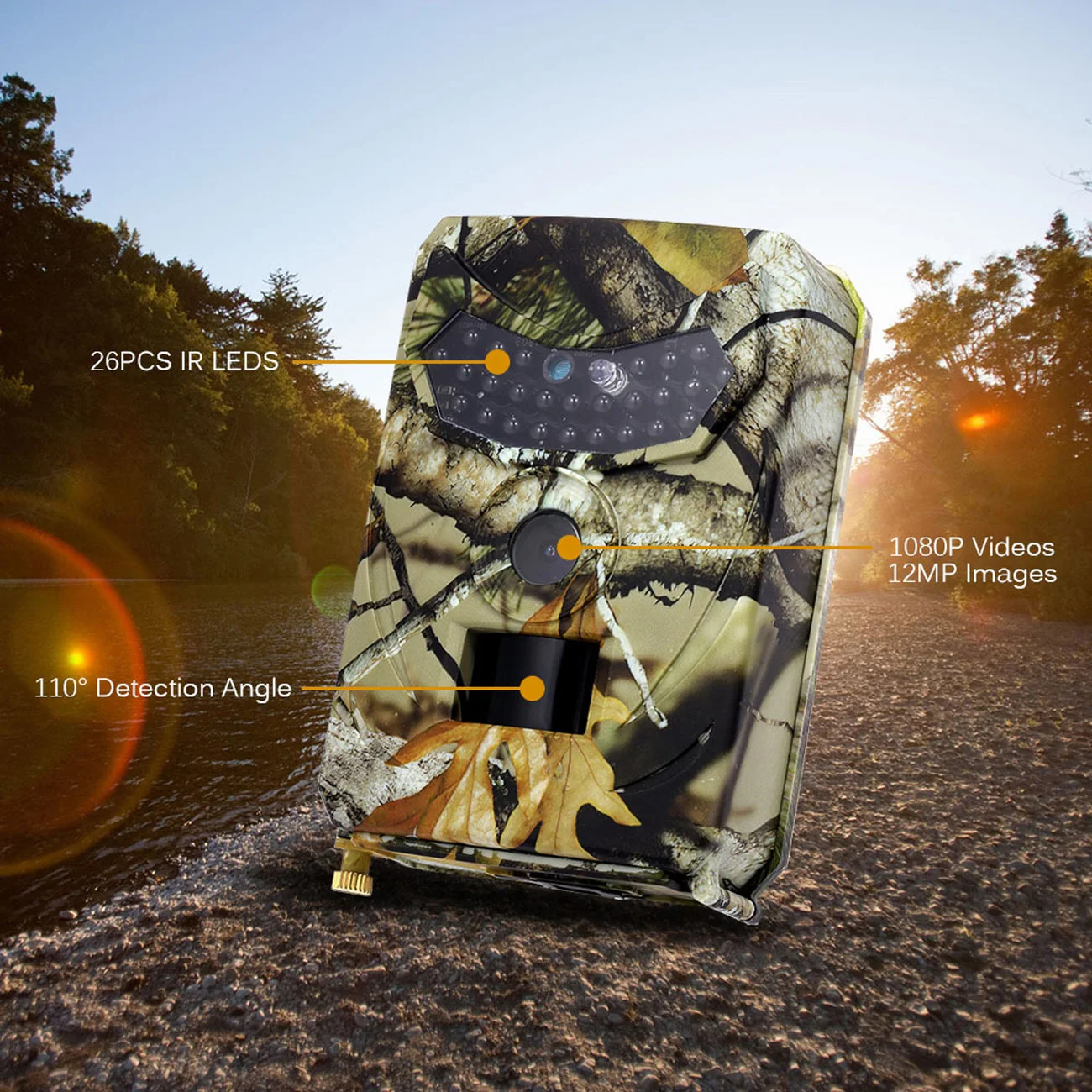 

PR-100 HD IR Night Vision Camera, Auto Monitoring Track Camera, 12MP 1080P IP56 Waterproof Led Tracking Camera For Outdoor Hunti